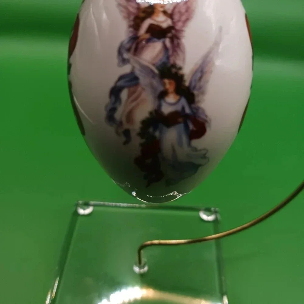 The egg lady hand painted angels 4 sided christmas ornament 